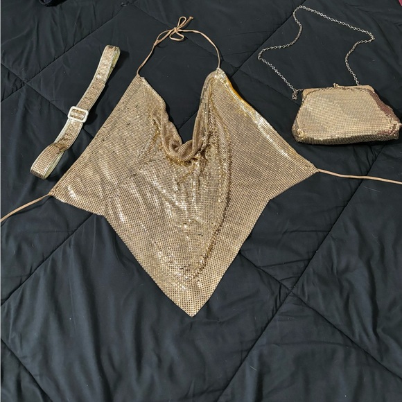 1970’s vintage Whiting & Davis gold mesh handbag - Picture 3 of 3